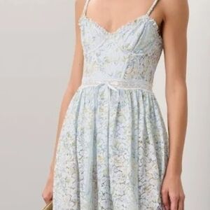 Free People Light Blue Floral Mini Dress